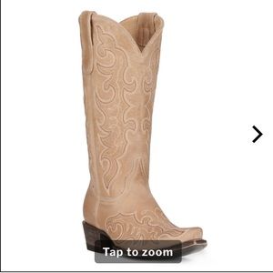 Cavender's Women's Bone Embroidered Snip Toe Cowboy Boots
